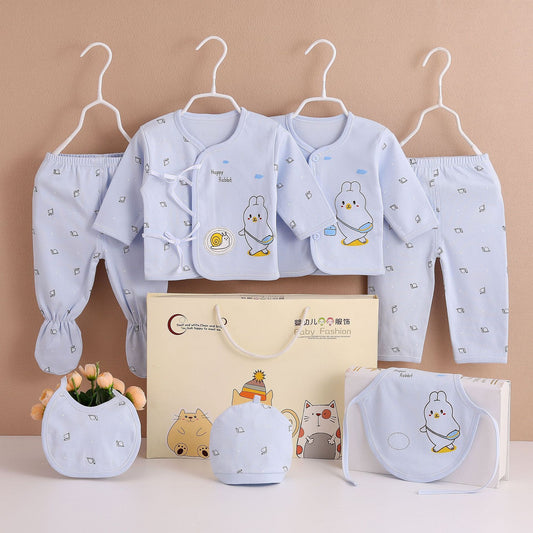 Newborn Cotton Cartoon Printed Long Sleeve Spring & Autumn Clothes Set