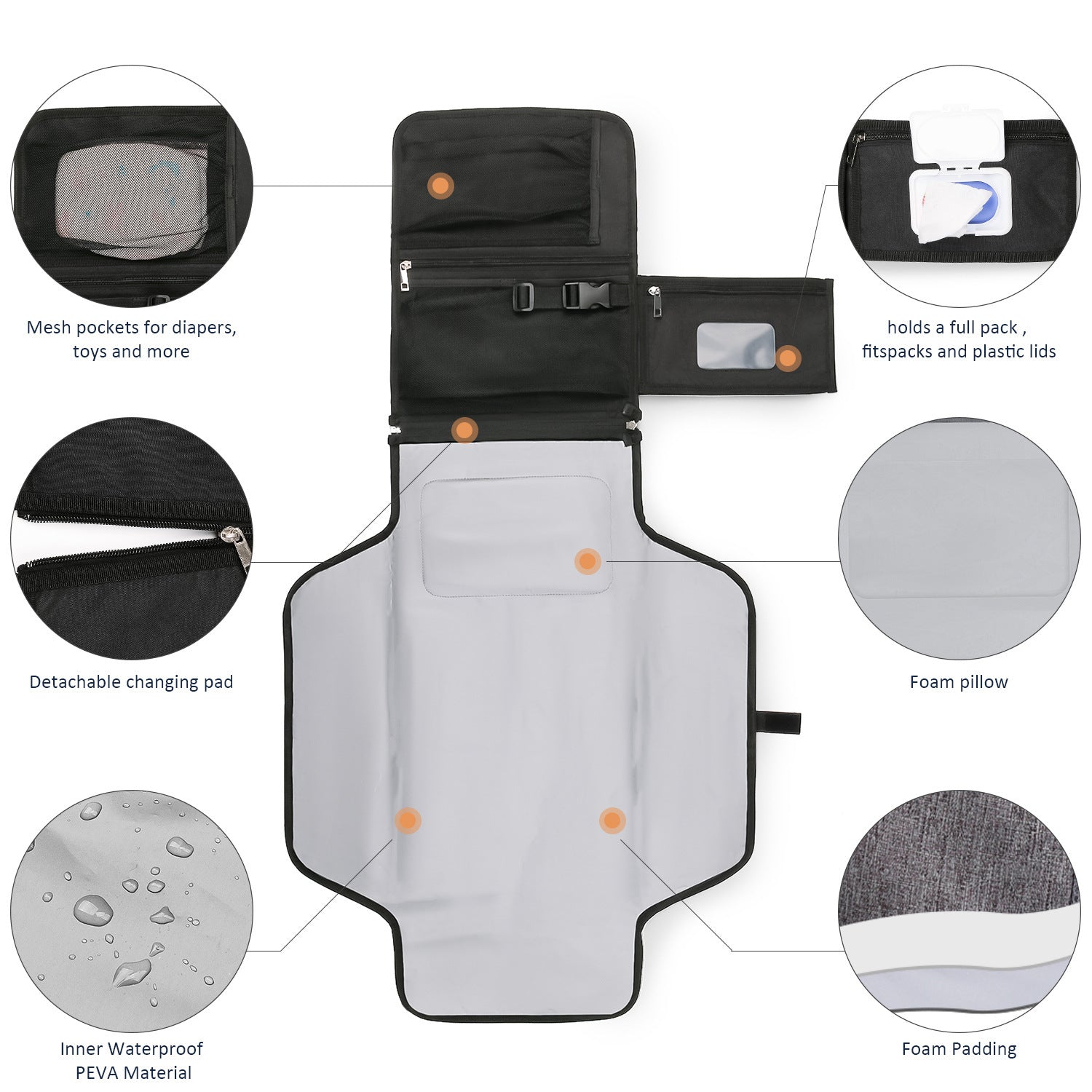 Folding Waterproof Portable Baby Essentials and Diaper Pad: On-the-Go Comfort for Your Little One