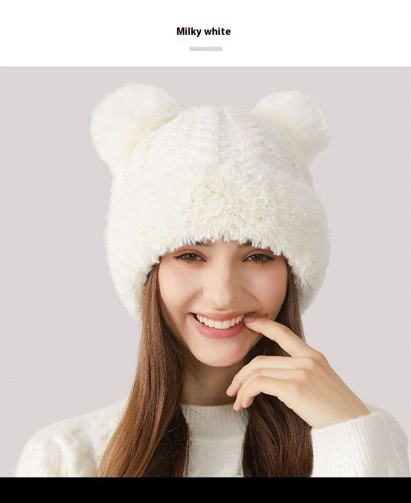 Winter Kids Knitted Hat with Cute Fur Ball | Outdoor Warm Beanie for Children