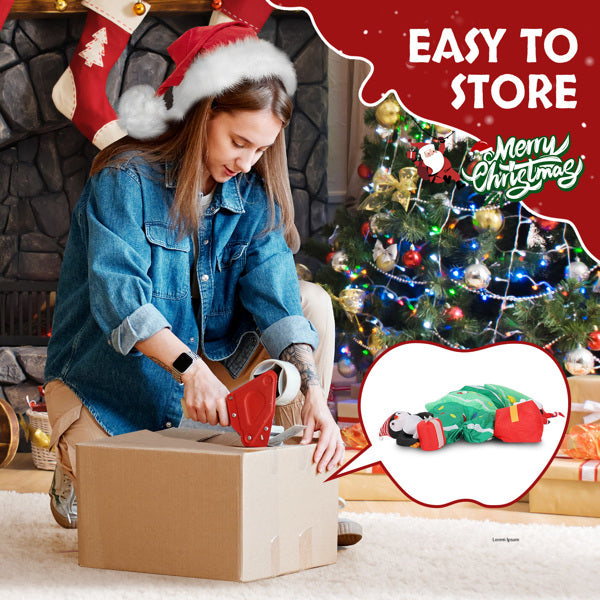 6FT Christmas Inflatable with 8 LED Lights – Santa, Elf & Penguin Yard Decoration for Holiday Display