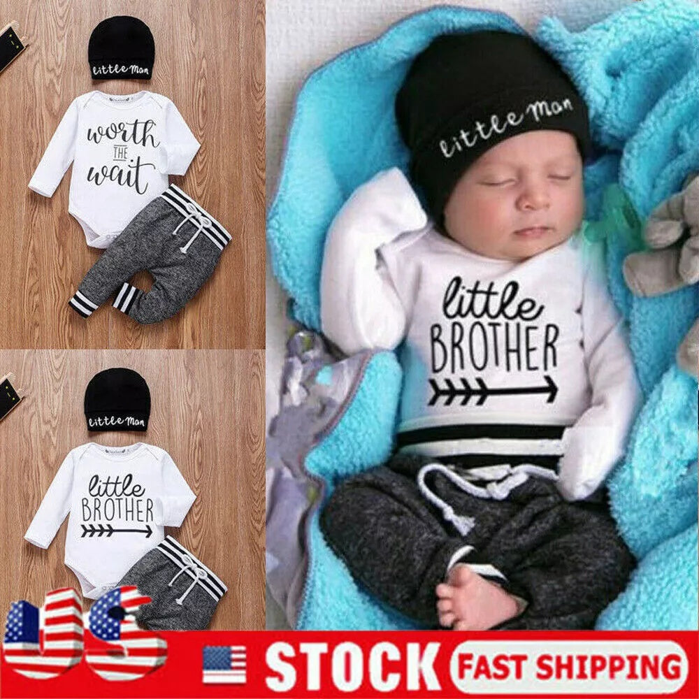 US Newborn Baby Boy & Girl Clothes Set | Tops, Romper, Bodysuit & Pants Outfits