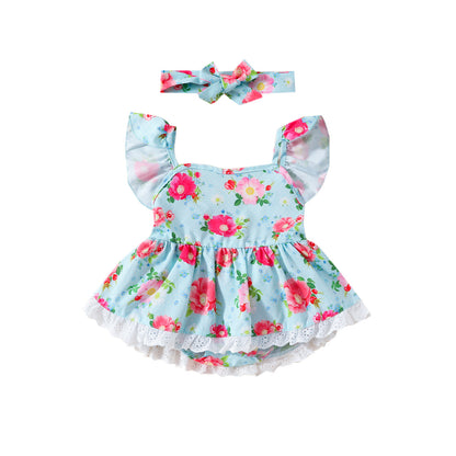 Adorable Baby Floral Ruffled Rompers - Stylish and Comfortable Infant Wear