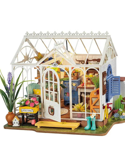 Rolife Café Miniature House Kit DG162 – 3D Wooden DIY Dollhouse with LED Light | Gift for Kids & Adults