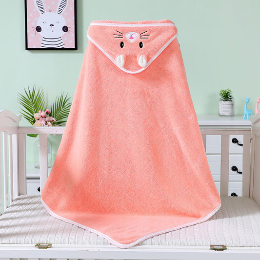 Cozy and Absorbent Coral Fleece Baby Bath Towel Bathrobe for Gentle Bath Time