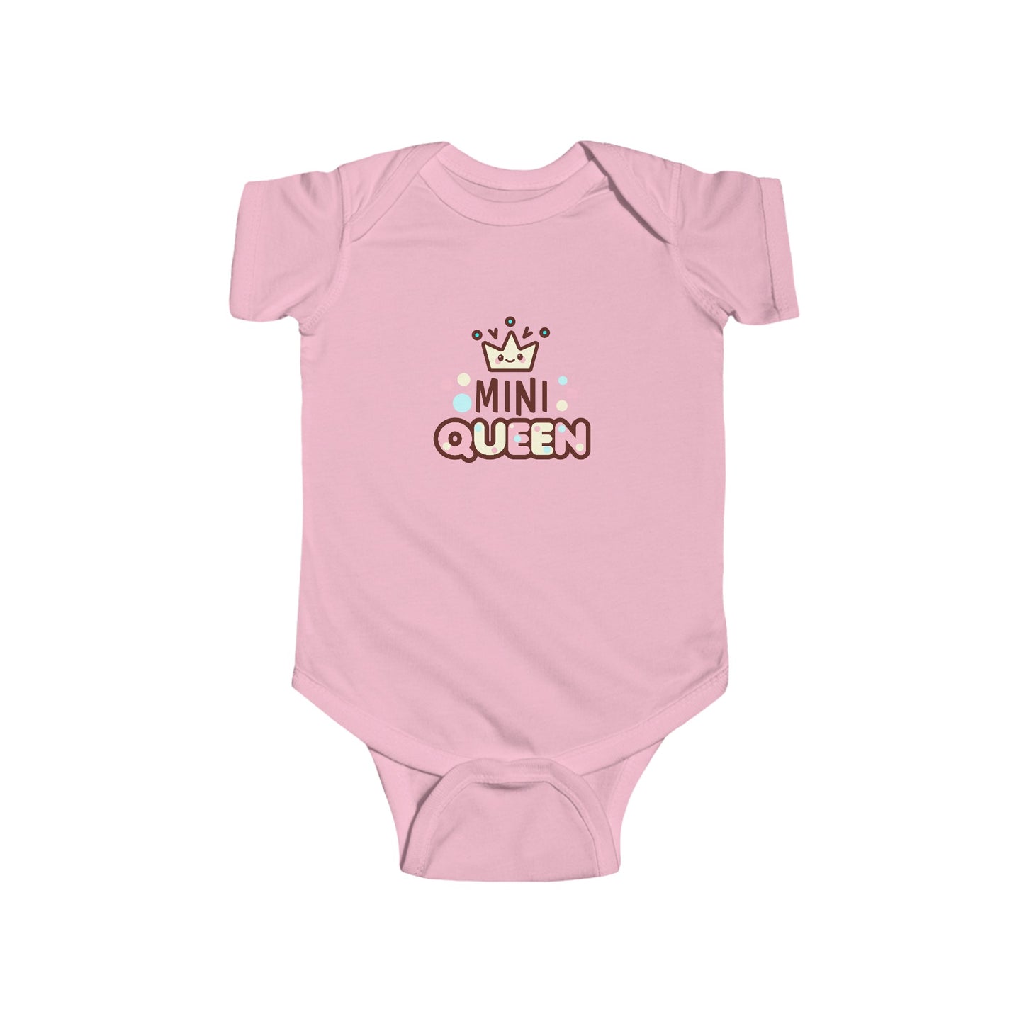 Mini Queen Baby Onesie - Adorable Crown Print Infant Bodysuit for Girls