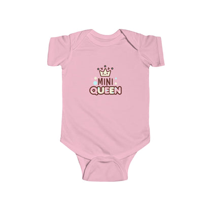 Mini Queen Baby Onesie - Adorable Crown Print Infant Bodysuit for Girls
