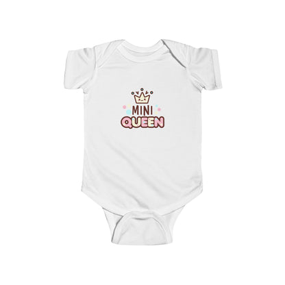 Mini Queen Baby Onesie - Adorable Crown Print Infant Bodysuit for Girls