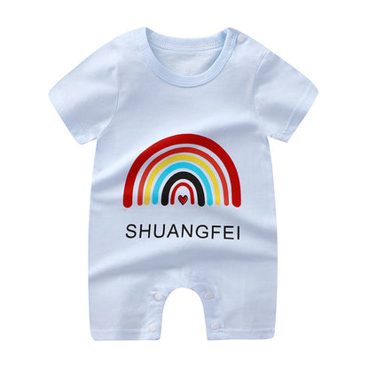 Adorable Cartoon Printed Baby Cotton Pullover Romper - Soft and Comfy