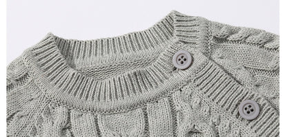 Autumn & Winter Knitted Long Sleeve Romper with Matching Knitted Hat for Babies