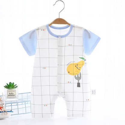 Printed Pure Cotton Summer One-Piece Short Sleeve Baby Jumpsuit