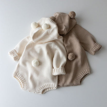 Ins Style Bear Shape Children's Knitted Sweater Baby Romper