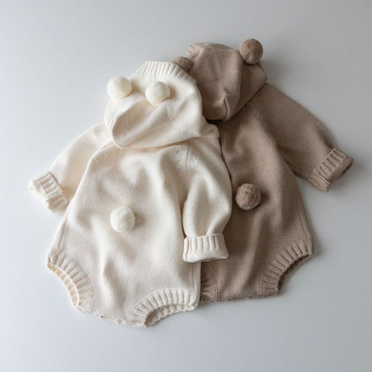 Ins Style Bear Shape Children's Knitted Sweater Baby Romper