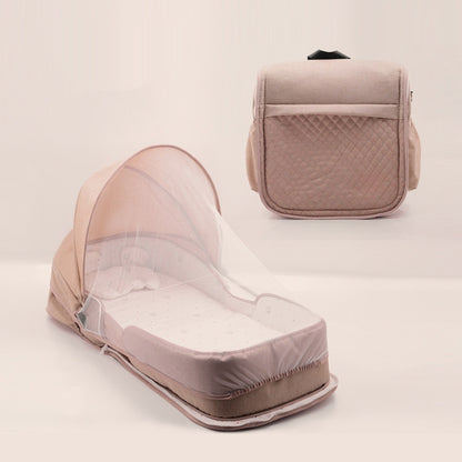 Newborn Baby Foldable Portable Mobile Crib Backpack - Travel-Friendly Baby Bed