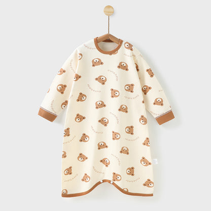 Cozy and Cute: Children's Printed Cotton Long-Sleeved Jumpsuit for Stylish Autumn Home Wear!