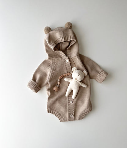 Ins Style Bear Shape Children's Knitted Sweater Baby Romper