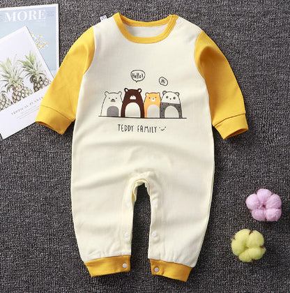 Long Sleeve Cartoon Printed Romper to Keep Your Baby Warm