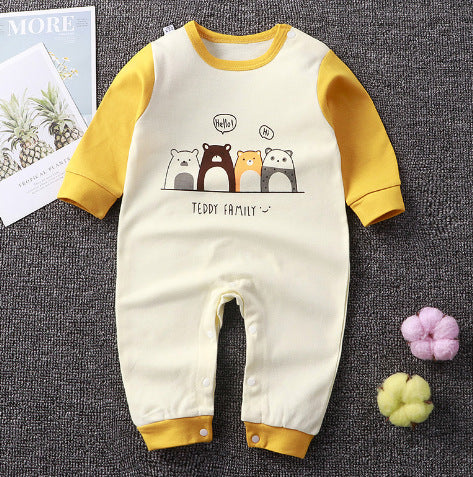 Long Sleeve Cartoon Printed Romper to Keep Your Baby Warm