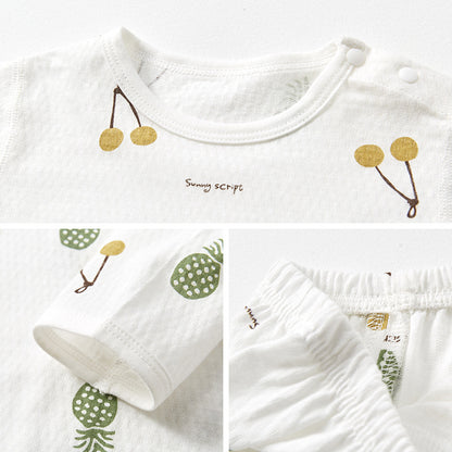 Summer-Ready Pure Cotton Printed Baby Clothes Set: Comfort and Style Combined