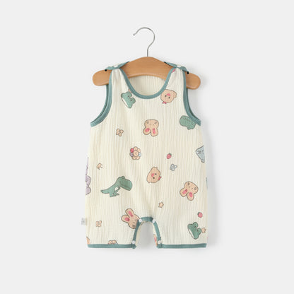 Lightweight Baby Vest Jumpsuit for Summer - Thin Gauze Fabric