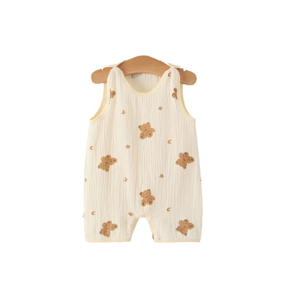 Lightweight Baby Vest Jumpsuit for Summer - Thin Gauze Fabric