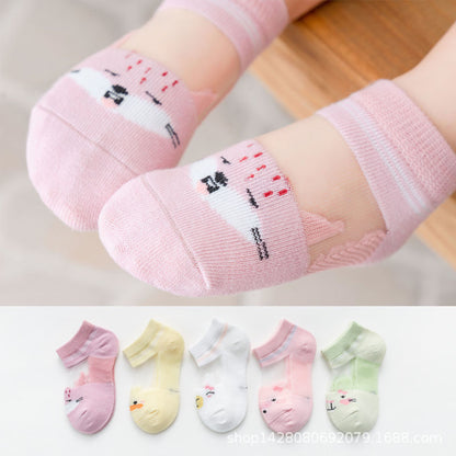 Baby Short Socks: Breathable Mesh Silk Room Socks