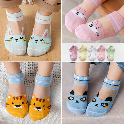 Baby Short Socks: Breathable Mesh Silk Room Socks