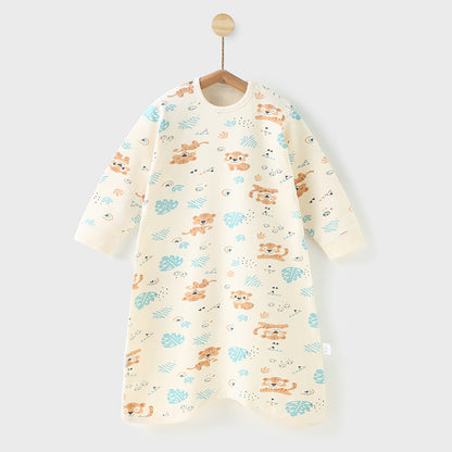 Cozy and Cute: Children's Printed Cotton Long-Sleeved Jumpsuit for Stylish Autumn Home Wear!