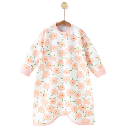 Cozy and Cute: Children's Printed Cotton Long-Sleeved Jumpsuit for Stylish Autumn Home Wear!