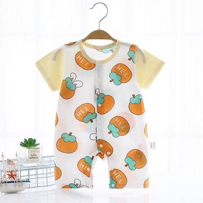 Printed Pure Cotton Summer One-Piece Short Sleeve Baby Jumpsuit