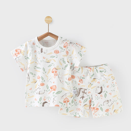 Comfortable Baby Cute Printed Home Wear Pajamas: Pure Cotton Thin Fabric