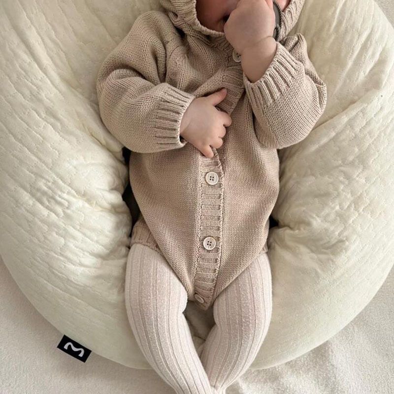 Ins Style Bear Shape Children's Knitted Sweater Baby Romper