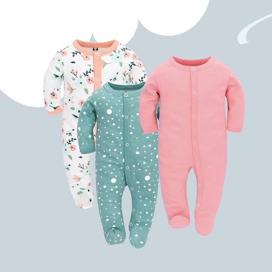 Adorable Baby 3-Piece Long Sleeve Jumpsuit Set – Cozy and Stylish Outfit