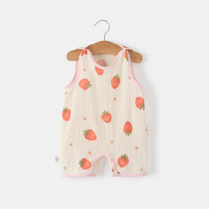 Lightweight Baby Vest Jumpsuit for Summer - Thin Gauze Fabric