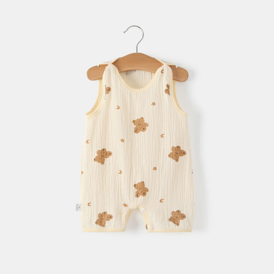 Lightweight Baby Vest Jumpsuit for Summer - Thin Gauze Fabric