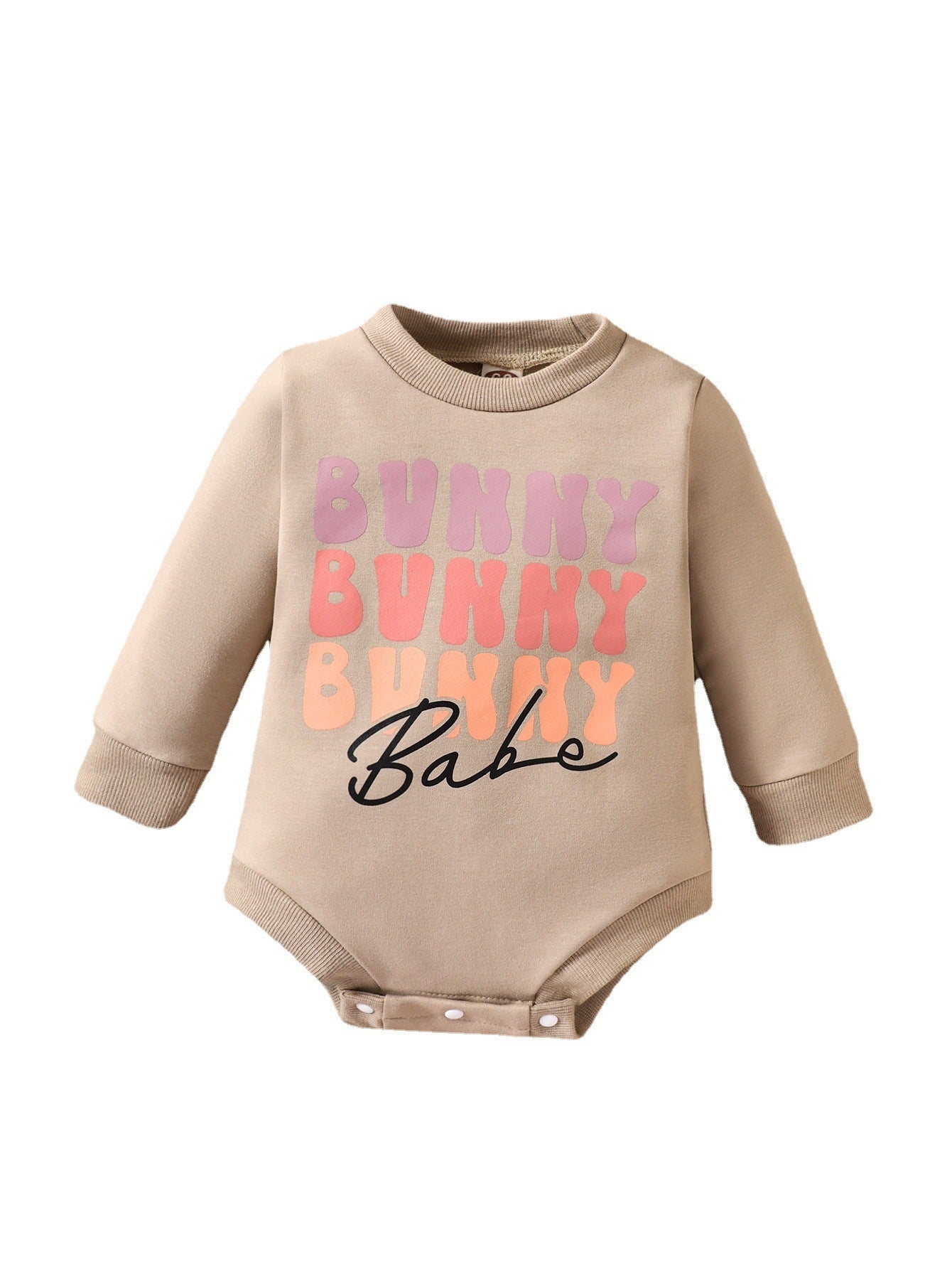 Trendy Baby's Fashion Letter Print Long Sleeve Onesie Jumpsuit