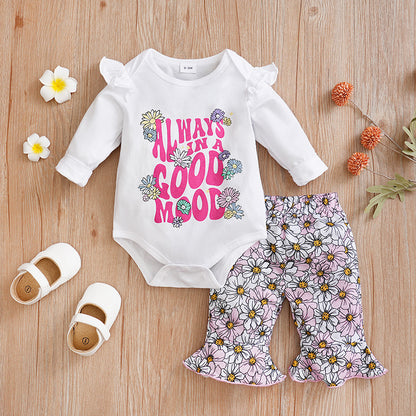Adorable One-Year-Old Baby and Infant Overalls Clothes: Children's Spring Two-Piece Suit