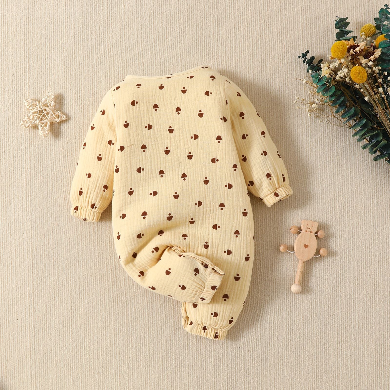 Adorable Printed Baby Cotton Long Sleeve Jumpsuit – Stylish and Comfortable