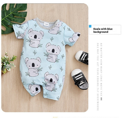Adorable Summer Koala Print Baby Jumpsuit