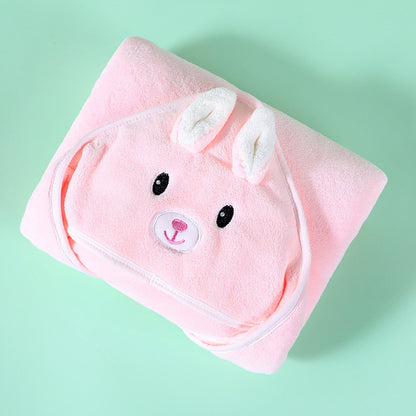 Cozy and Absorbent Coral Fleece Baby Bath Towel Bathrobe for Gentle Bath Time