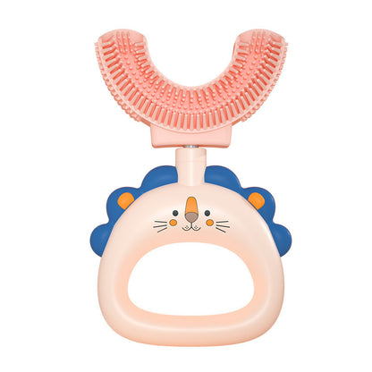 Fun and Functional: Animal Design Children's U-shaped Silicone Toothbrush