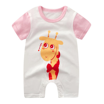 Adorable Cartoon Printed Baby Cotton Pullover Romper - Soft and Comfy