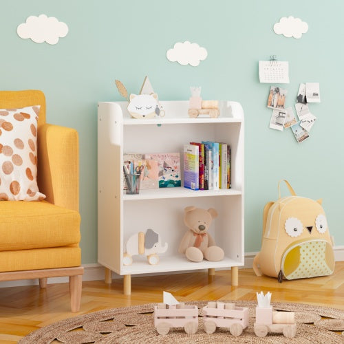 Kids 3-Tier Wooden Bookcase – Multi-Purpose Storage Shelf with Safety Features