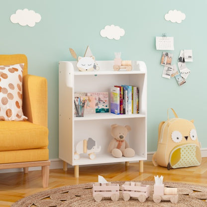Kids 3-Tier Wooden Bookcase – Multi-Purpose Storage Shelf with Safety Features