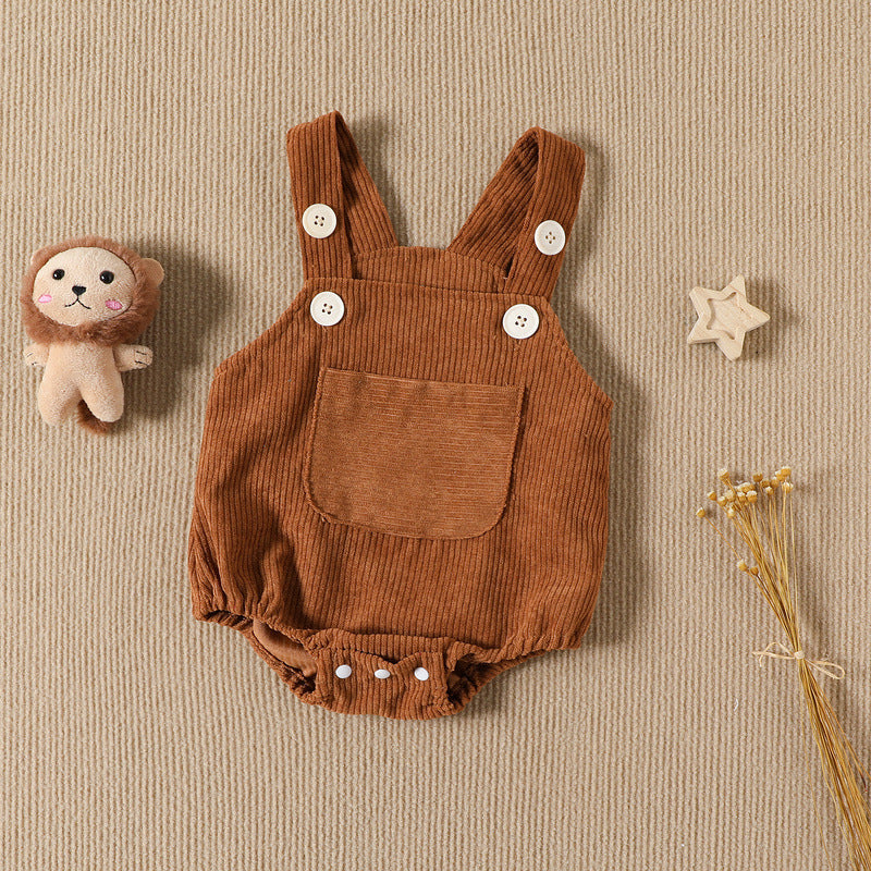 Chic Sleeveless Leotard: Girl's Solid Color Sling Romper for Babies