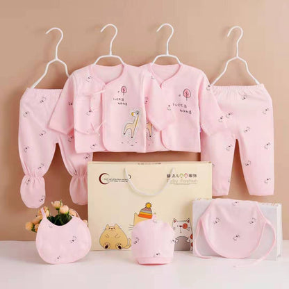 Newborn Cotton Cartoon Printed Long Sleeve Spring & Autumn Clothes Set