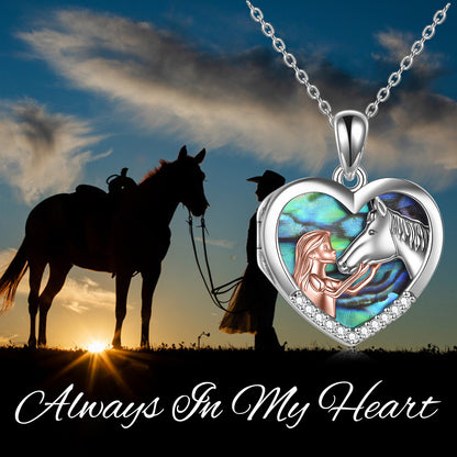 Horse Heart Pendant Necklace for Women – Elegant Jewelry Gift for Horse Lovers, Perfect for Birthday, Anniversary & Daily Wear