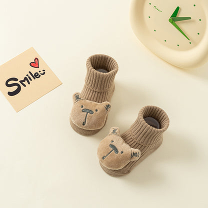 Comfortable Newborn Baby Room Socks with Double Needle Design for Non-Slip, Roomy Fit