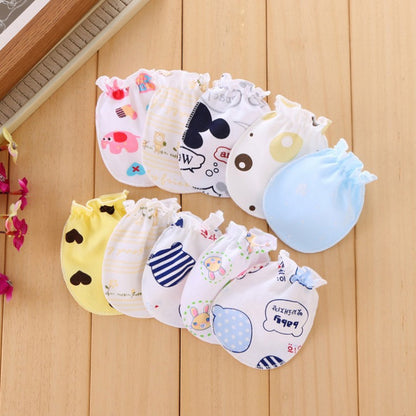 Gentle Protection: Newborn Baby Anti-Scratch Cotton Gloves - Breathable and Comfortable for Summer, 3-12 Months, 6 Pairs