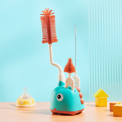 Essential Baby Bottle Brush Set with Convenient Base Nipple Attachment