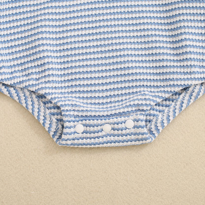 Baby Boys & Girls Long Sleeve Multi-Color Stripe Pattern Triangle Jumpsuit